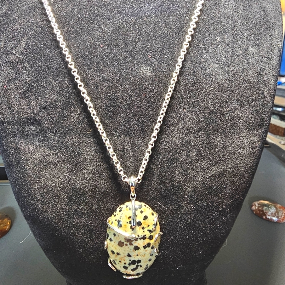 Dalmatian Jasper Pendant Necklace